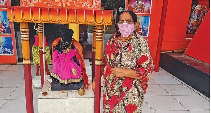 Head Priest Maya Wati, 65, at the Namara Temple, outside Labasa Town on October 4, 2021.   Photo: Sampras Anand