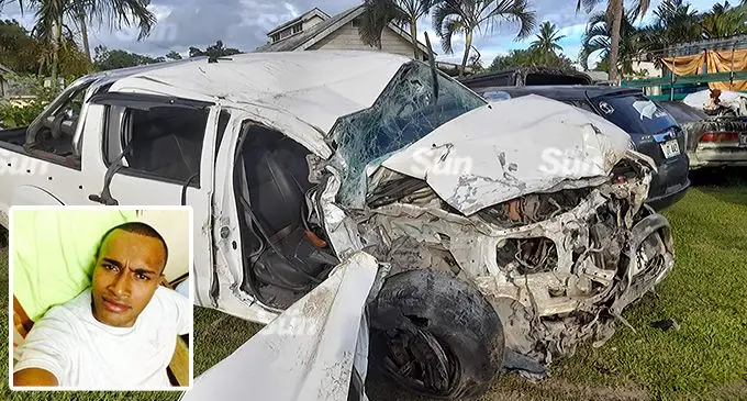 What remains of the Hilux twin cab that was driven by the late Sakiusa Kilioni. Photo: Mereleki Nai
