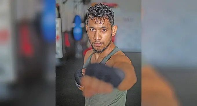Lewis-Hill Boxing Promotions promoter Winston Hill during training at the Box Hit Gym in Toorak, Suva, on September 21, 2022. Photo: Leon Lord.