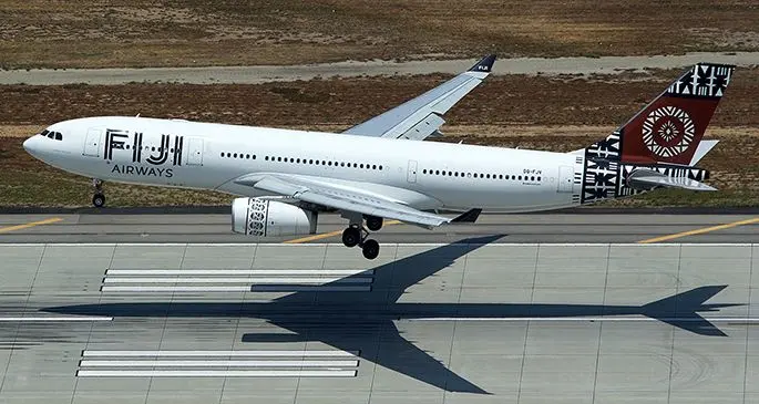 A Fiji Airways A350-900 aircraft, one of the aircraft being used to carry freight.