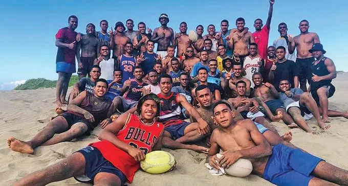 Members of the Ba Provincial Dragons side after a training session at the sand dunes in Sigatoka on April 6, 2021.