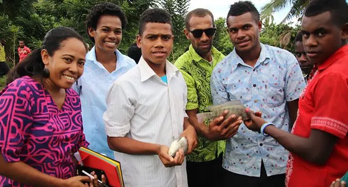Ministry of Fisheries staff take part in a demonstration as part of the training programme at Vunisea Village in Ra.  Photo: Ministry of Fisheries
