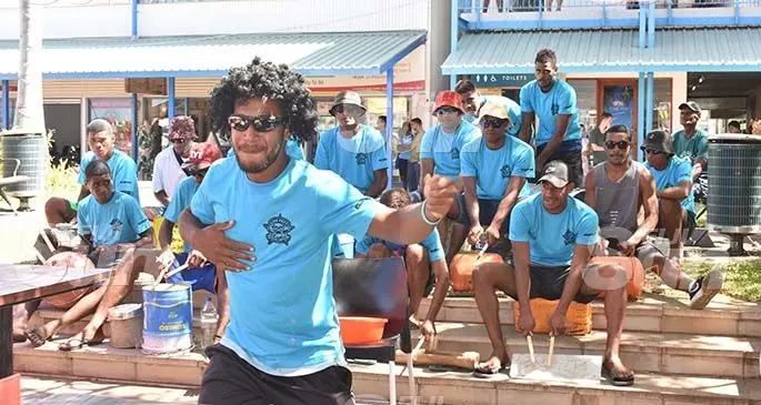 Lami Qiri Kava Boys performing at the Denarau Marina on January 3, 2020. Photo: Mereleki Nai