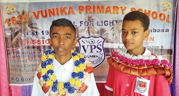 Newly inducted heads of Vunika Primary School Firoz Ahmad and Sera Gauna in Labasa on February 24, 2023