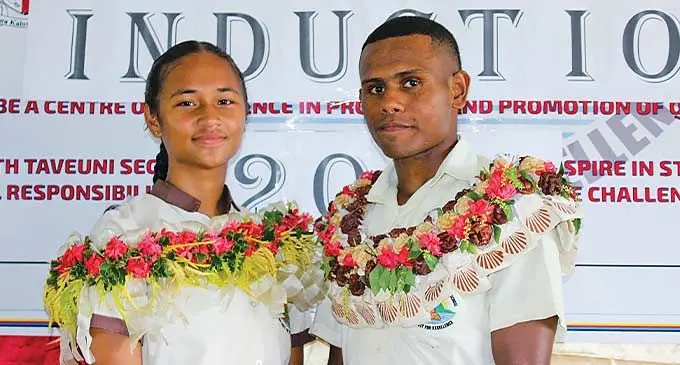 Heads of South Taveuni Secondary School, Cathleen Maria (left) and Setefano Tabukacivi on March 1, 2024.