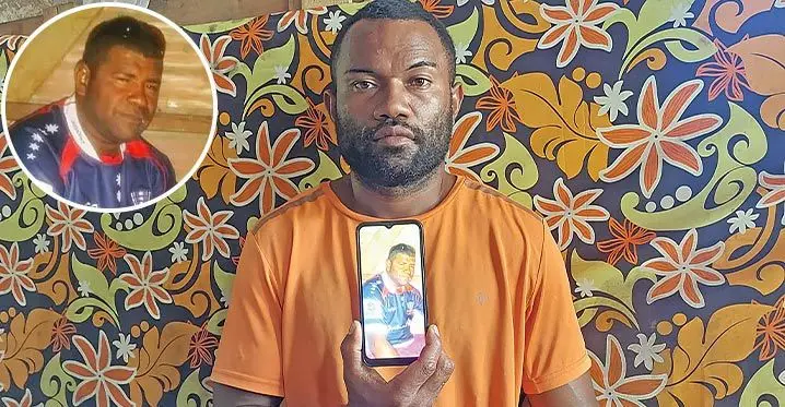 Josefa Vidiri holds up a picture of the late Ratu Meli Nasalasala at his home in Rabulu village, Tavua on February 27, 2023. Photo: Salote Qalubau