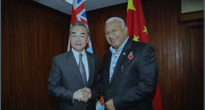 Prime Minister Josaia Voreqe Bainimarama received a courtesy call by Chinese State Councilor and Foreign Minister Wang Yi in Suva, October 30, 2018.