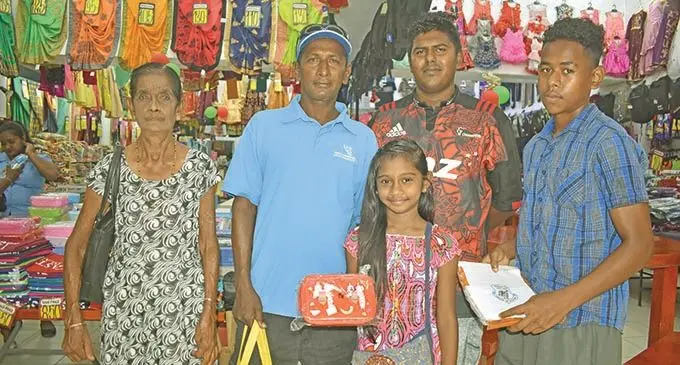 From left: Deo Chand, Astika Devi, Vunesh Naidu and  Junior Shadu Lal at Roop Milan Store in Nadi. Photo: Mereleki Nai