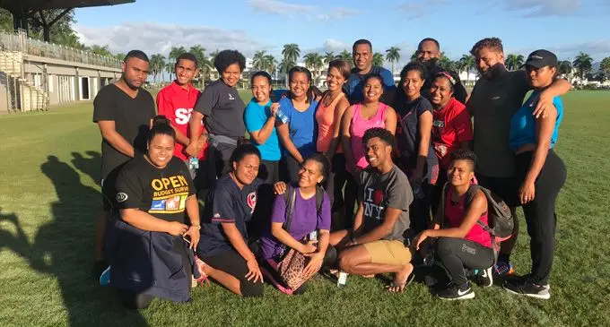 Media representatives at Albert Park in Suva after a Zumba workout as part of the Fijian Media Association World Press Freedom Day celebrations on May 3, 2018. Photo: Fonua Talei