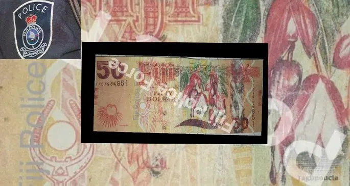 Fake note discovered at a bank on Monday. Souce: Fiji Police Media Cell