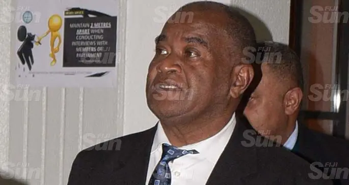 Opposition members of Parliament Niko Nawaikula during COVID 19 Respond Budget outside Parliament on March 26, 2020. Photo: Ronald Kumar.
