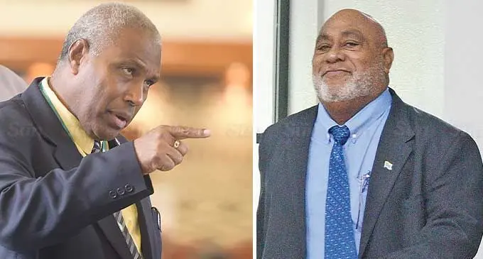 Attorney-General (A-G) Siromi Turaga and Opposition MP Semi Koroilavesau. Photos: Ronald Kumar