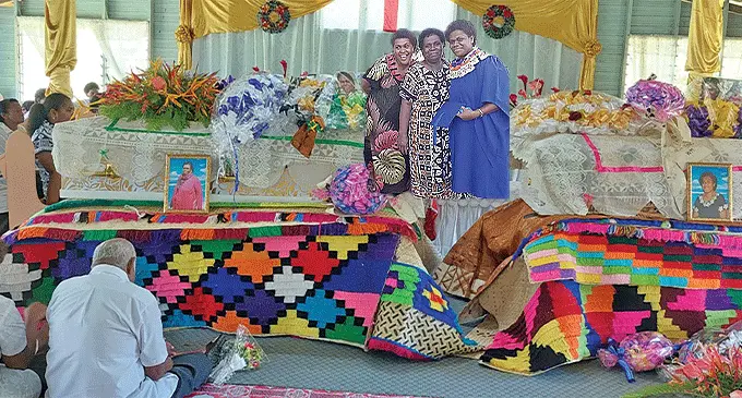 The funeral service of Merelita Macaca and her daughter Kinisimere Adibera at the Natokawaqa Methodist Church in Lautoka on December 29, 2023.