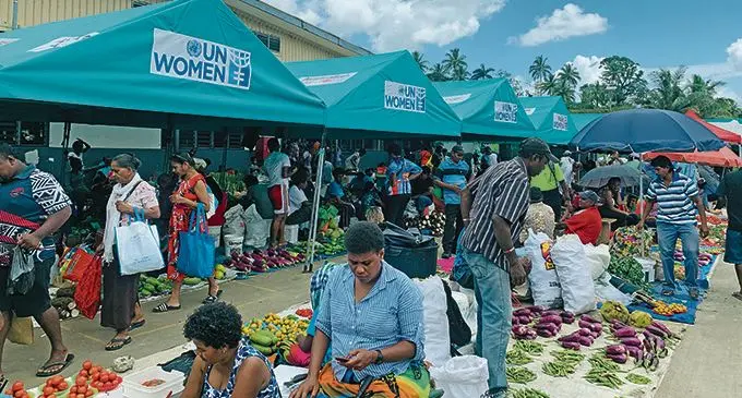 UN Women tents being used at the Nausori Market.  Photo: Kelera Sovasiga