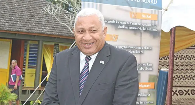 Prime Minister Voreqe Bainimarama at the launch of the Traditional Leadership Curriculum Training in Nadave on August 26,2019.  Photo: Simione Haranavanua