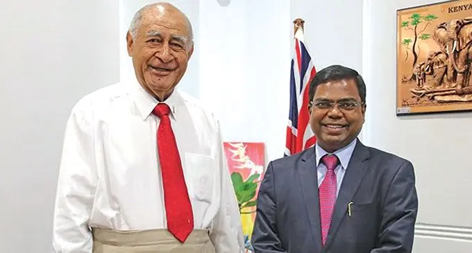 Outgoing Indian High Commissioner to Fiji Vishvas Sapkal paid a farewell call to the Speaker Ratu Epeli Nailatikau on March 14, 2019. Photo: Parliament of Fiji
