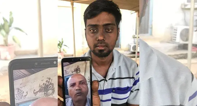 Avishy Singh, 24, holds the picture of his late uncle, Dhirendra Singh at their home in Sabeto, Nadi on June 12, 2022. Photo: Waisea Nasokia