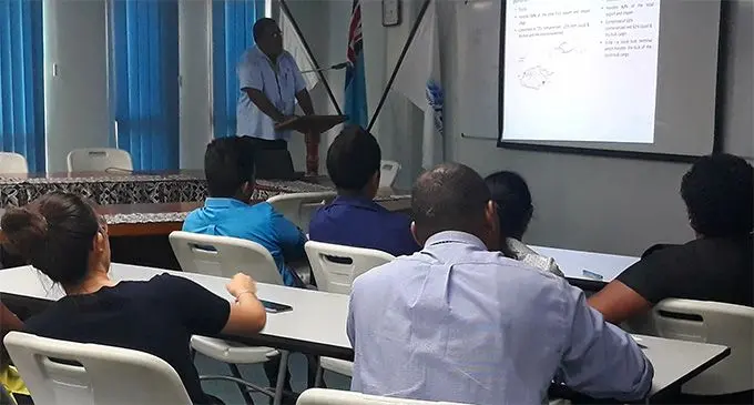 Participants of the safety and security Port USer License trtaining at Mua-i-Walu House.