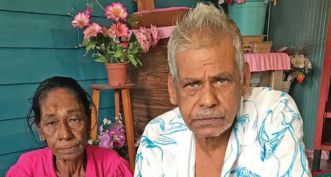Uday Chand with his wife Nirmala Devi in Wailevu, Labasa on  October 5, 2020. Photo: Shratika Naidu
