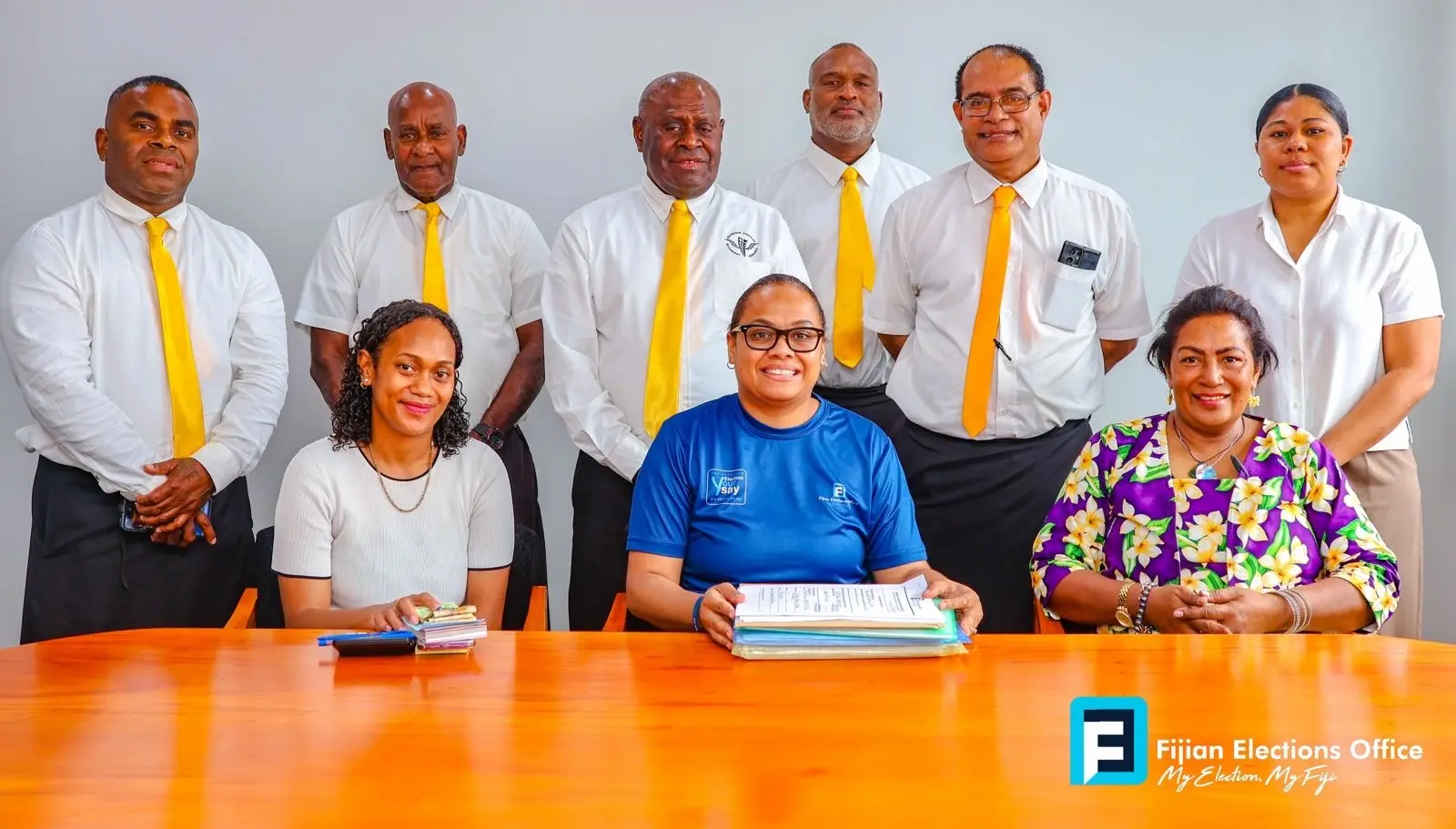 The One United Republican (OUR) Party members with the Registrar of Political Parties Ana Mataiciwa in Suva on October 17, 2026.