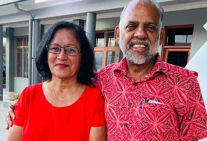 General Secretary Agni Deo Singh with his wife Sadhana Singh.