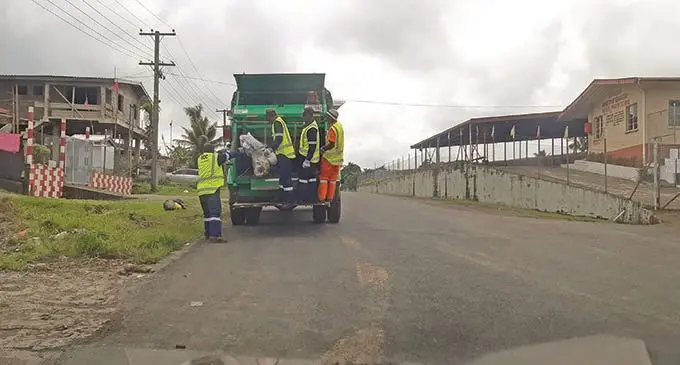 Suva City Council collection unit cleaning a suburb in Nasinu. Photo: Shalveen Chand