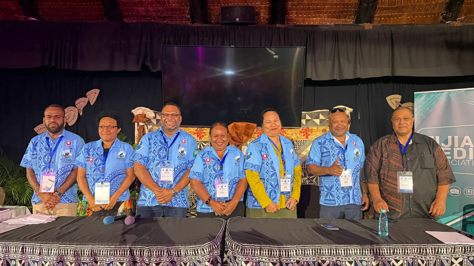 Charles Sumbe,  Rose Amos , Newly elected president Neville Choi, Vice President Lisa Osifelo,  Viola Ulakai , Frank Guinea and Tipi Pausia on September 25, 2026