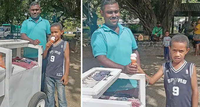 Suresh Kumar with Ratu Lui Muavesi in Nadi Town. Photo: Mereleki Nai