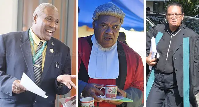 From left: Attorney-General Siromi Turaga, Acting Chief Justice Salesi Temo and Magistrate Seini Puamau. Photos: Ronald Kumar
