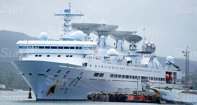 China’s satellite tracking ship Yuan Wang 5.  Photo: Ronald Kumar