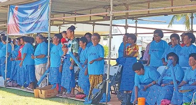 FijiFirst supporters turned up in large numbers to attend the party rally at Narain Park in Savusavu Town on November 29, 2022. Photo: Sampras Anand