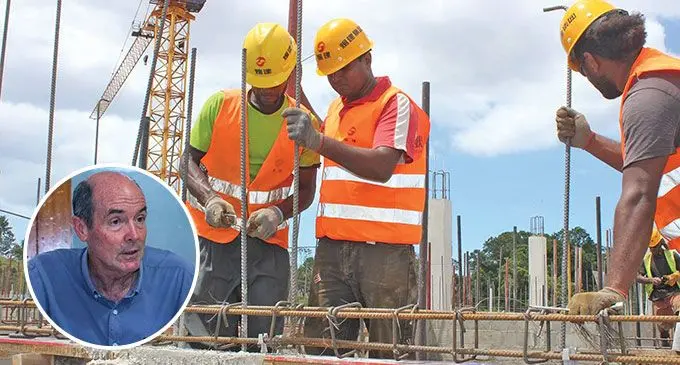 Construction Industry Council president, Jon Orton (inset photo), called for more stringent deterrents that included naming and shaming first time transgressors in the construction industry. Photo: Fiji Government