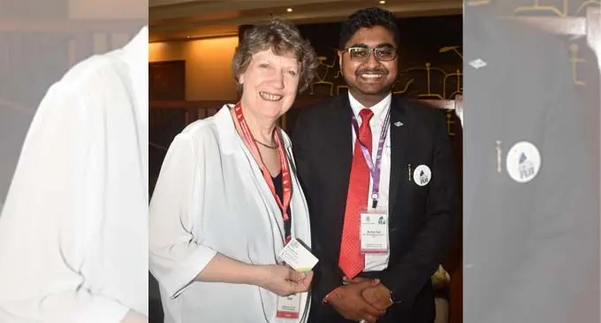 Former NZ Prime Minister Helen Clark and FNU Student Association President Ketan Lal at the Commonwealth Education Ministers Meeting 2018 at the Sheraton Fiji Resort on February 19, 2018. Photo: Waisea Nasokia