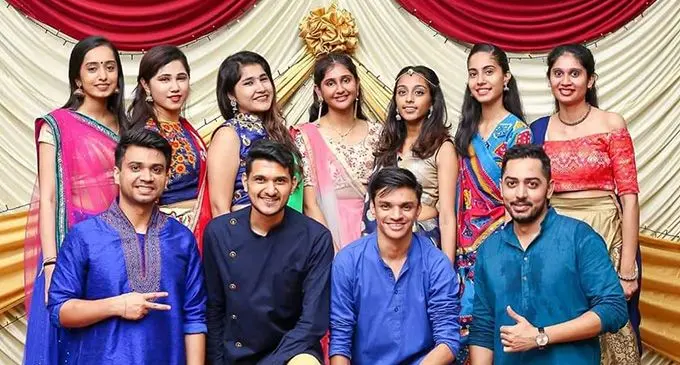 Members of the Gujarati Youth Association in their Diwali wear.
