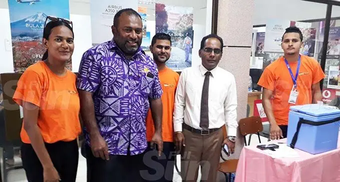 Minister for Health and Medical Services Dr Ifereimi Waqainabete (second from left), visiting medical staff at the Charan Jeath Singh Mall in Labasa on December 24, 2019. Photo: Shratika Naidu