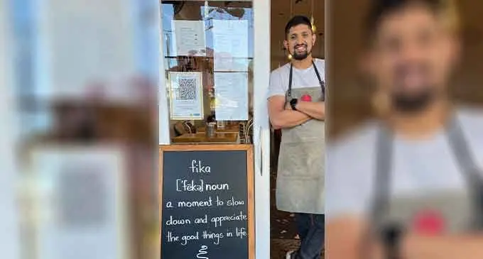 Chef Deepak Babla at his cafe ‘Fika With Me’ in Birkenhead, Auckland..