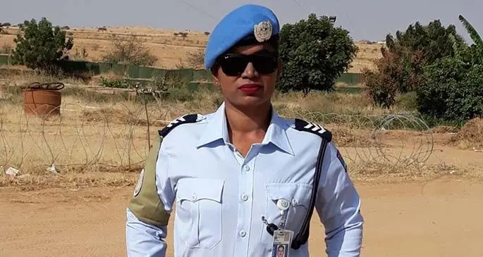 Sergeant Archana Devi was awarded the Certificate of Officer of the Month by the United Nation Mission in Dardur, Sudan.