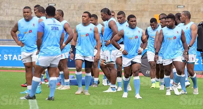 Members of the Ram Sami Suva Rugby team during training at the ANZ Stadium in Suva on September 15, 2020. Photo: Ronald Kumar