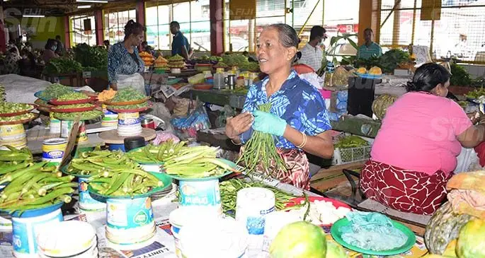 Suva Market Vendor, Satya Wati, at her stall. Photo: Ronald Kumar
