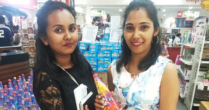 From left: Shareen Ali and Arishma Deo doing Diwali shopping at MHCC.