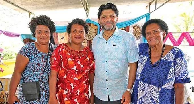 Attorney-General and Minister for Economy Aiyaz Sayed-Khaiyum meets the women and children of Ovalau on February 28, 2022.  Photo: DEPTFO News