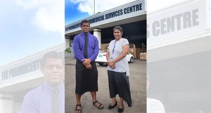 Fiji Pharmacy and Biomedical Services Centre Director Jeremaia Mataika and Chief Pharmacist Ilisabeta Pesamino. Photo: Ronald Kumar