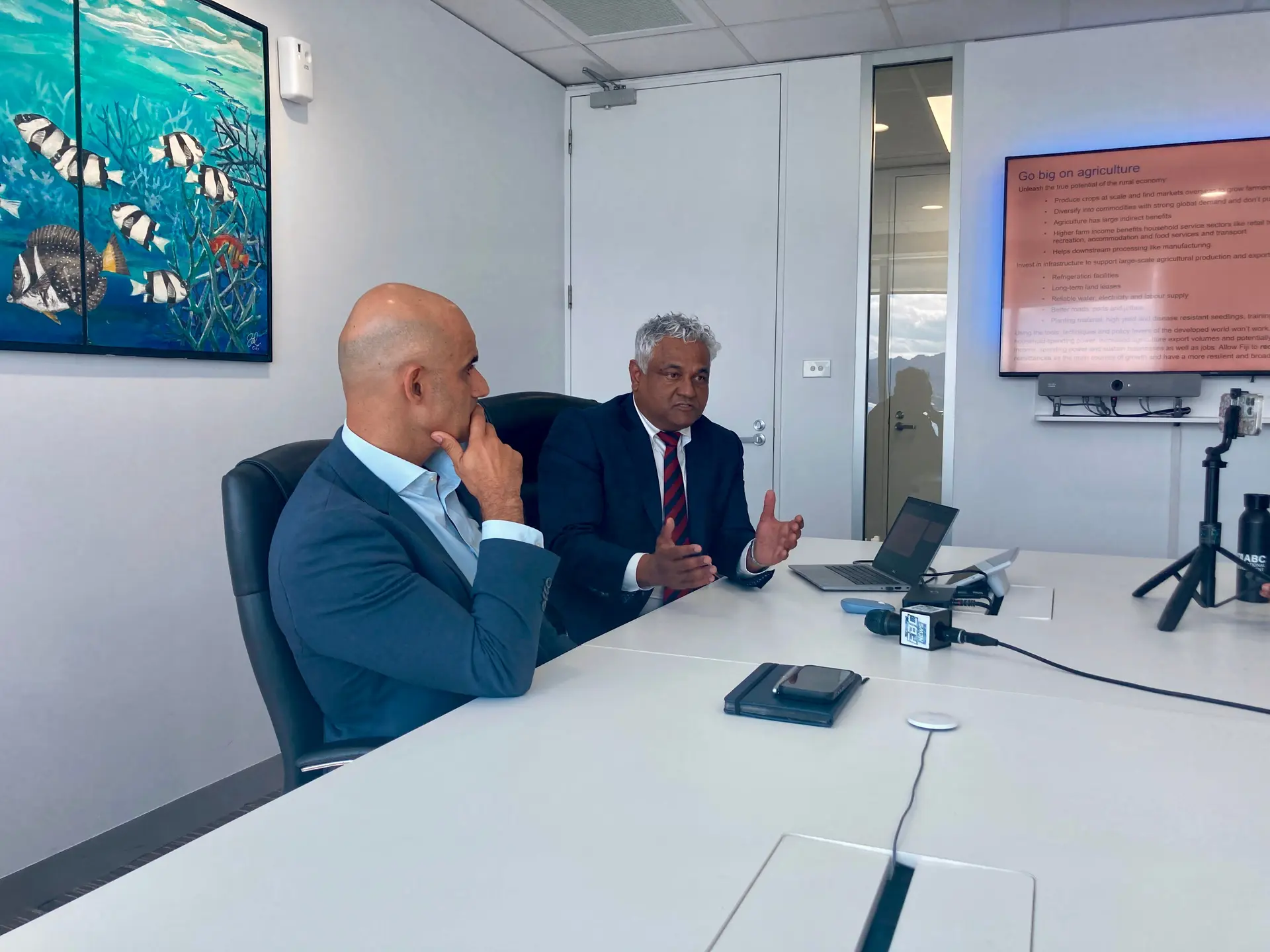 ANZ Bank Fiji country head, Rabih Yazbek and ANZ Pacific economist Dr Kishti Sen. 