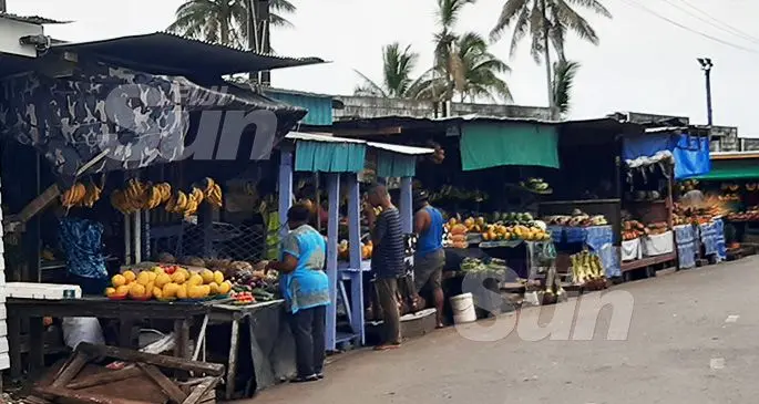 Illegal stalls outside the Superfresh Supermarket at Mead Road, Suva.