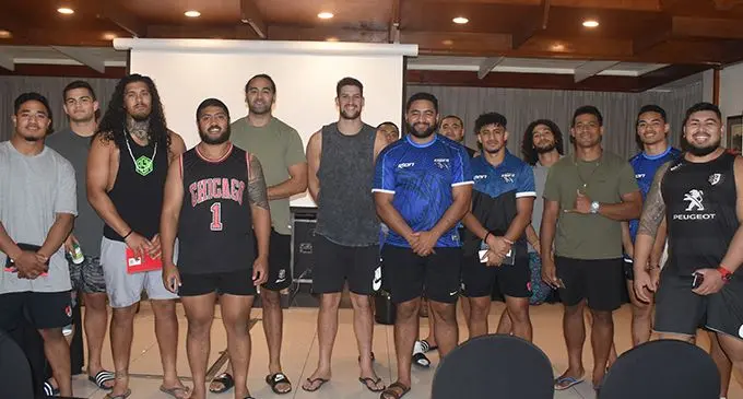 Members of the Kafiga Samoa rugby team at Tanoa International Hotel in Nadi.