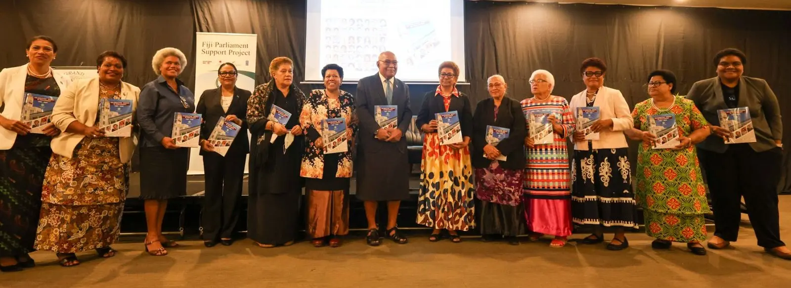 Women politicians and former MPs at the launch of the Commonwealth Women Parliamentarians Fiji Group Booklet: Celebrating Women in Parliament and Senate 1966–2026,