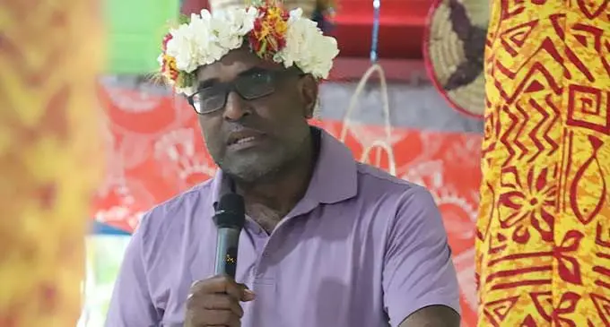 Minister for Health and Medical Services Dr Atonio Lalabalavu during his visit on Kioa Island on January 15, 2024. Photo: Ministry for Health and Medical Services.