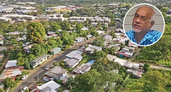 Jittu Estate informal settlement and Lagilagi Housing Project development in Suva. Photo: Leon Lord Inset photo: Professor Vijay Naidu
