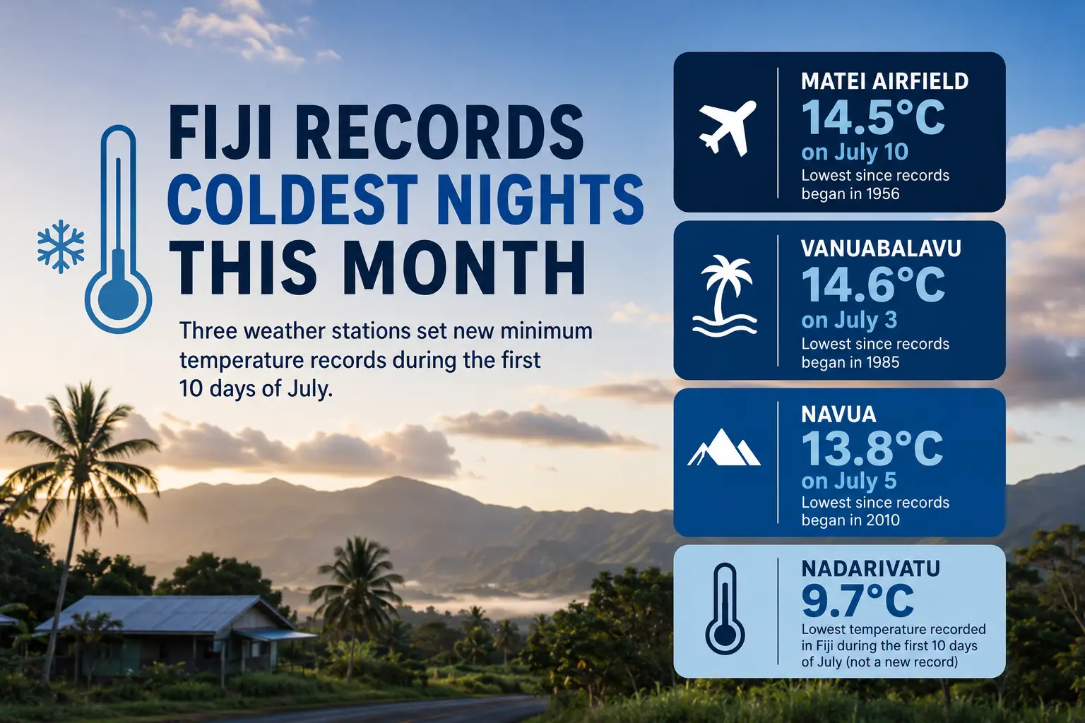 Fiji records some of its coldest nights on record