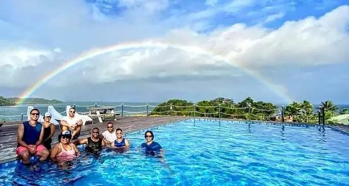 Nights Guests at Drevula Heights Villas can enjoy a dip in the swimming pool if the sea is too far to travel to.